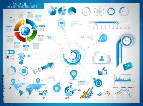 Infographic elements - set of paper tags,