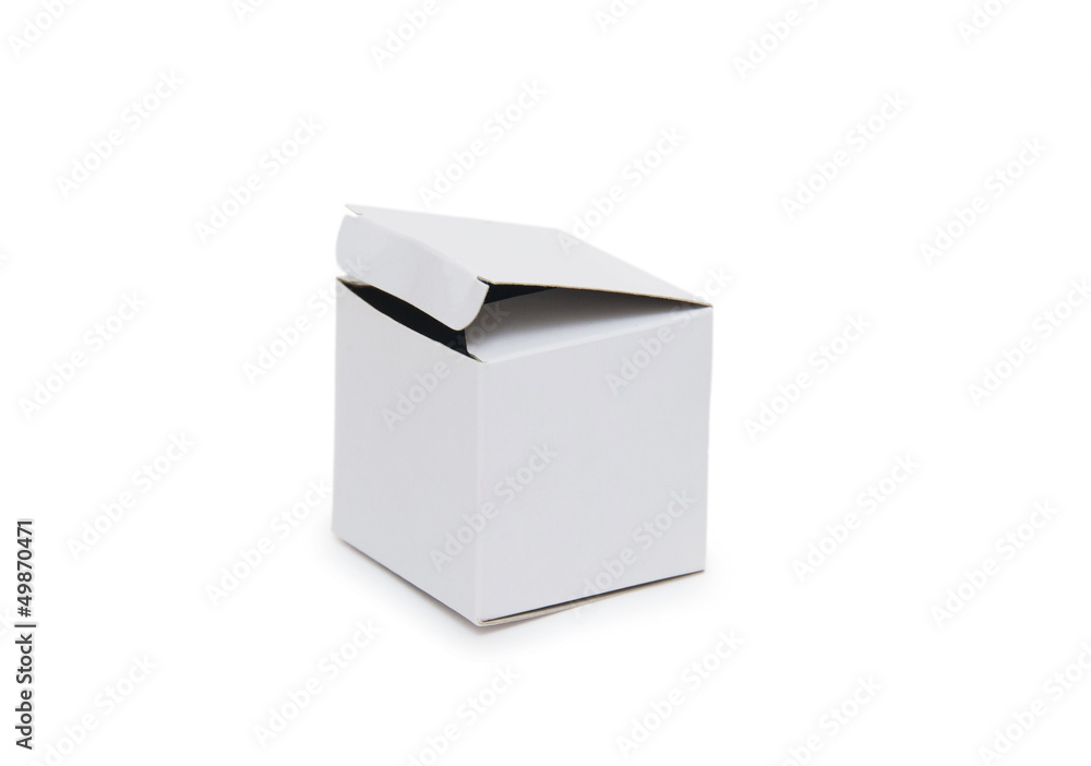 White paper gift box on isolated background White paper gift box on isolated background