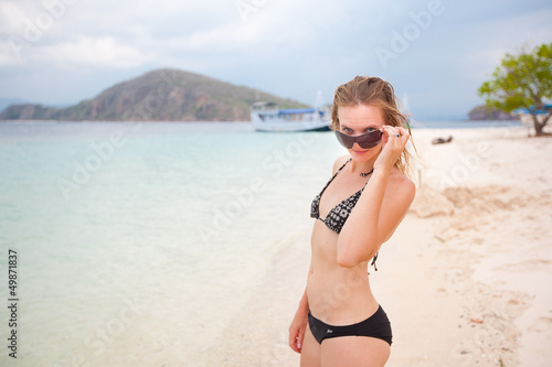 Relaxing woman on the beach