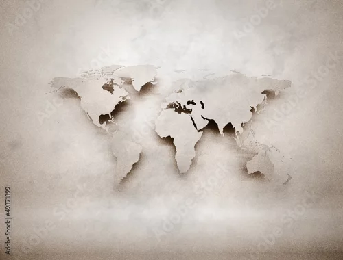Obraz Streszczenie 3d mapa świata grunge