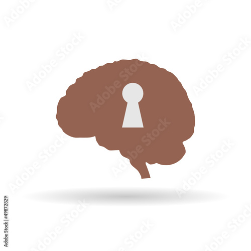 keyhole on the brain vector illustration