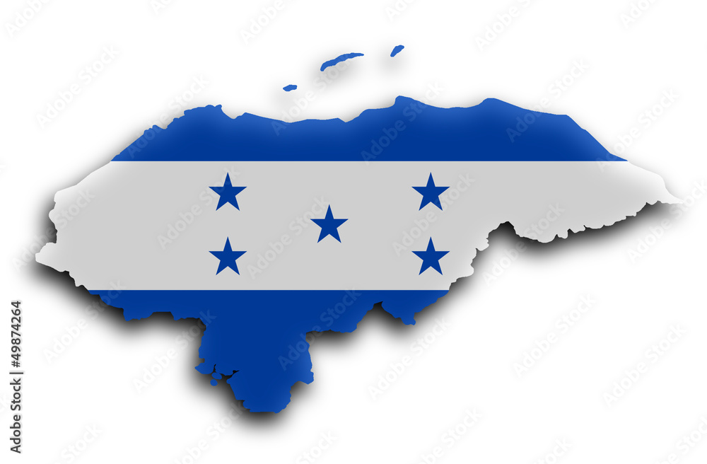 Fototapeta premium Country shape outlined and filled with the flag