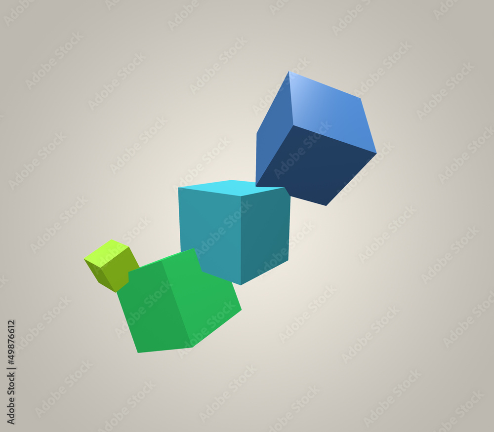 Obraz premium 3D Background: Colorful cubes