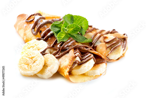 Foto Crepes With Banana And Chocolate