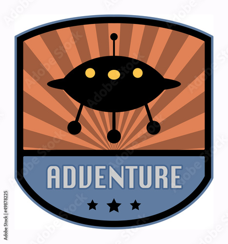 Adventure label, vector illustration