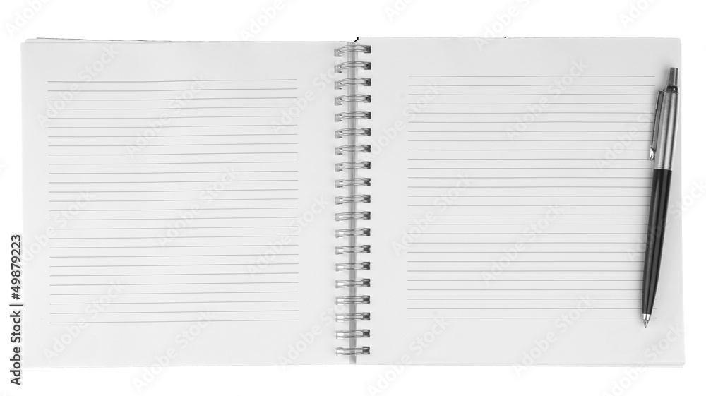 Blank notebook with pen Blank notebook with pen