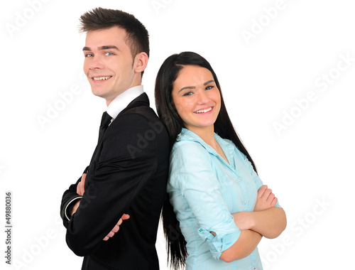 Isolated business couple