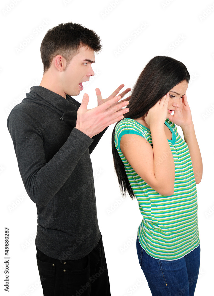 Isolated casual couple Isolated casual couple