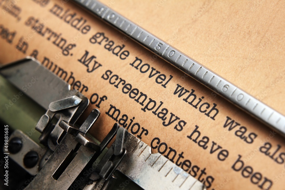 Screenplay and typewriter