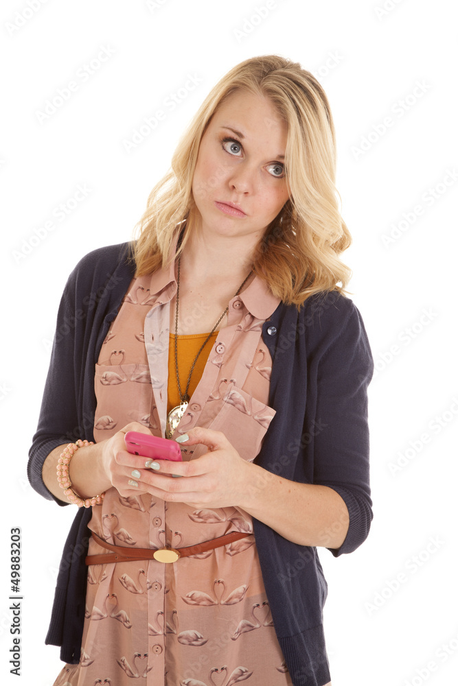 girl look side text phone girl look side text phone