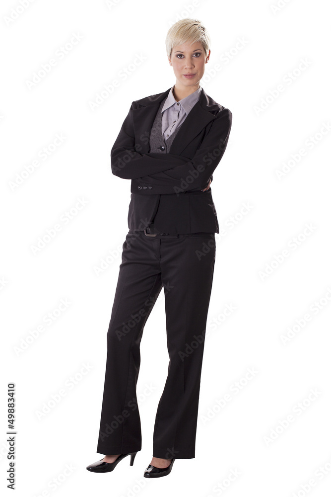 Full length portrait of serious business woman. Full length portrait of serious business woman.