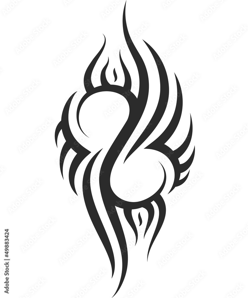 Naklejka premium decorative pattern for a tattoo, silhouette