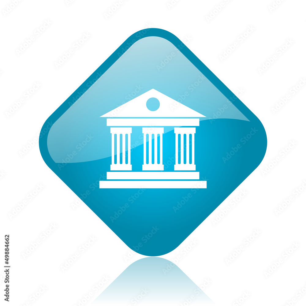 museum blue square glossy web icon museum blue square glossy web icon