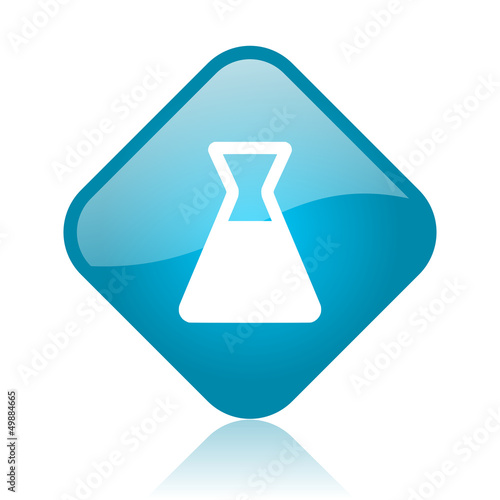chemistry blue square glossy web icon