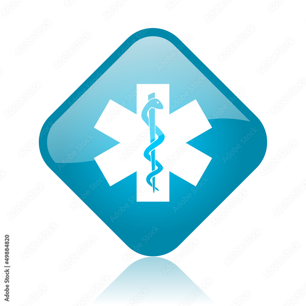 caduceus blue square glossy web icon caduceus blue square glossy web icon