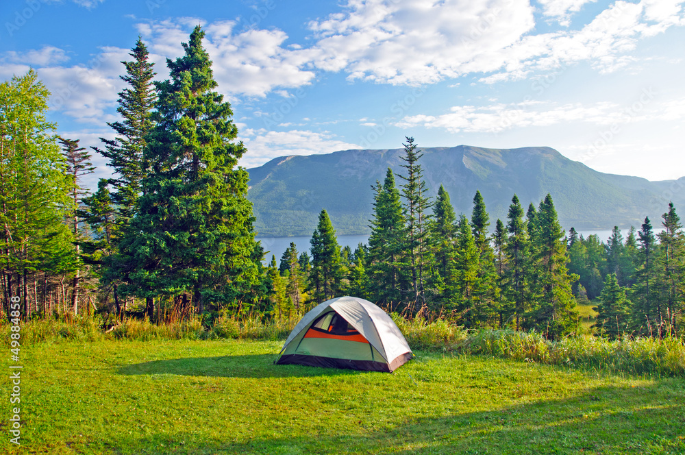 Campsite in Early Morning on the Coast