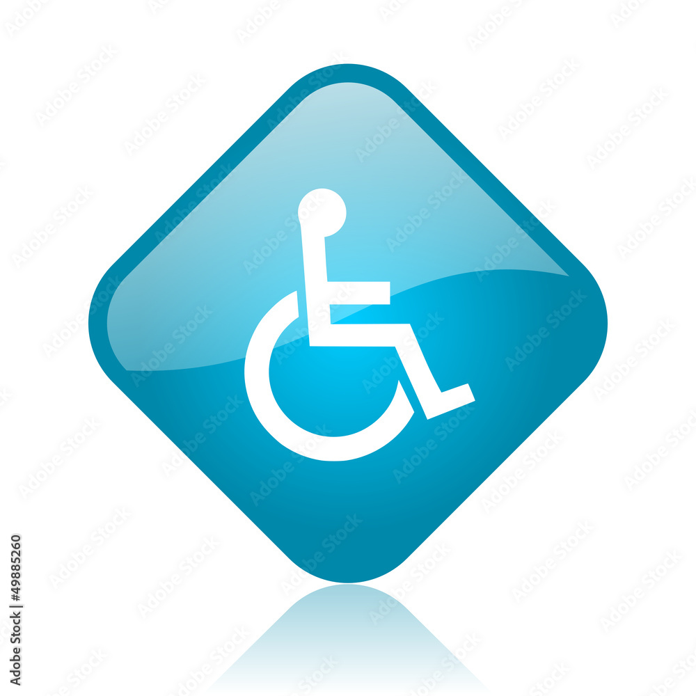 accessibility blue square glossy web icon accessibility blue square glossy web icon
