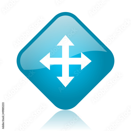 arrows blue square glossy web icon