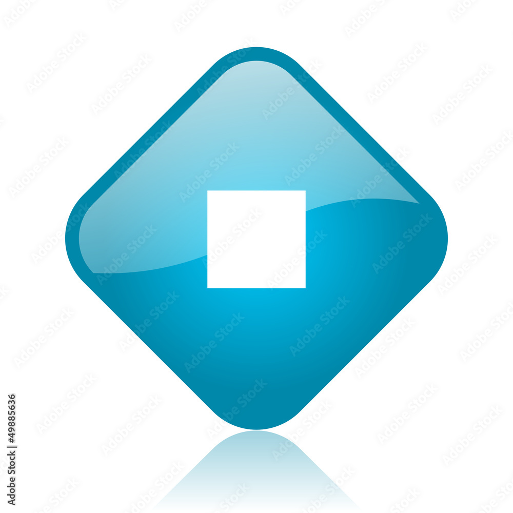 stop blue square glossy web icon stop blue square glossy web icon
