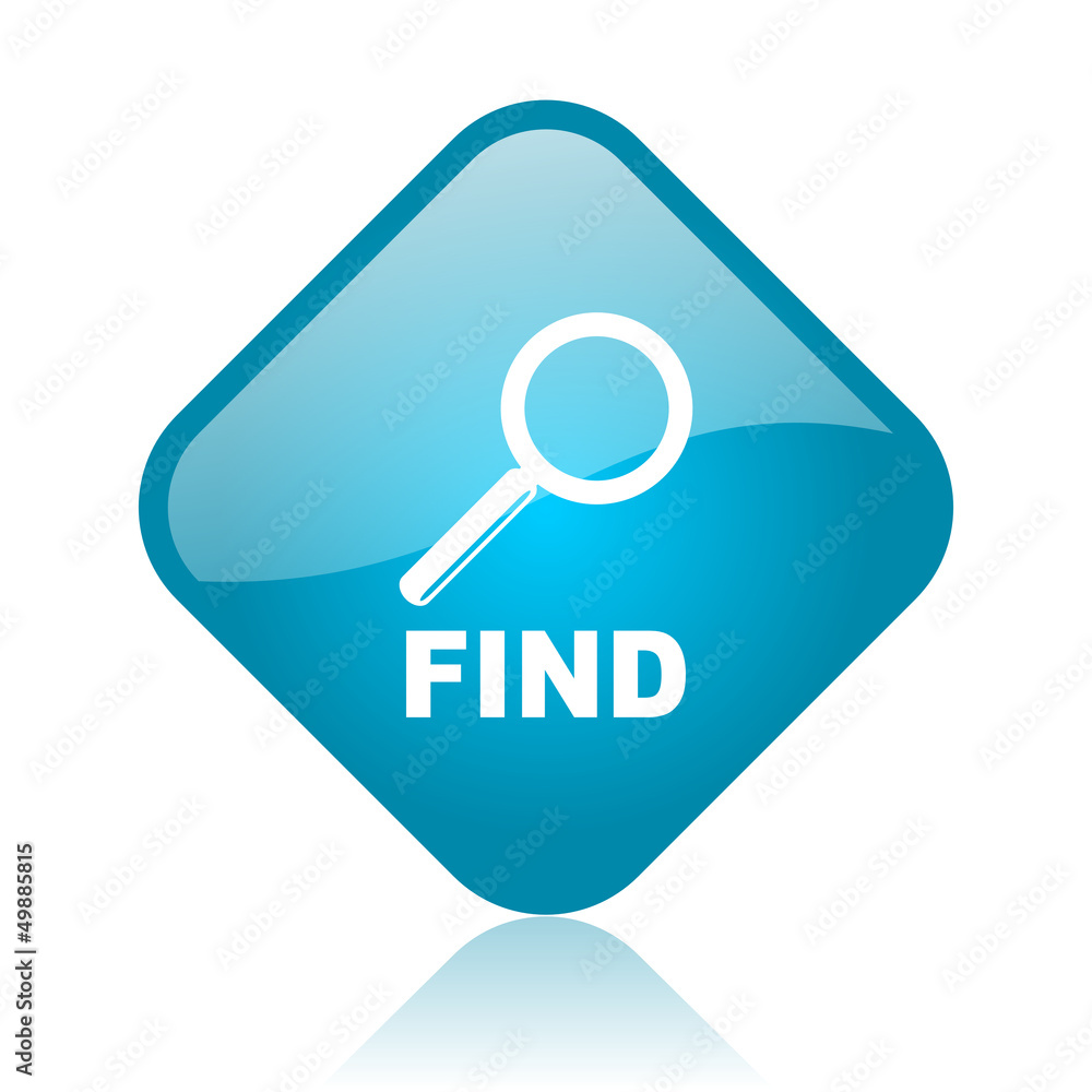 find blue square glossy web icon find blue square glossy web icon