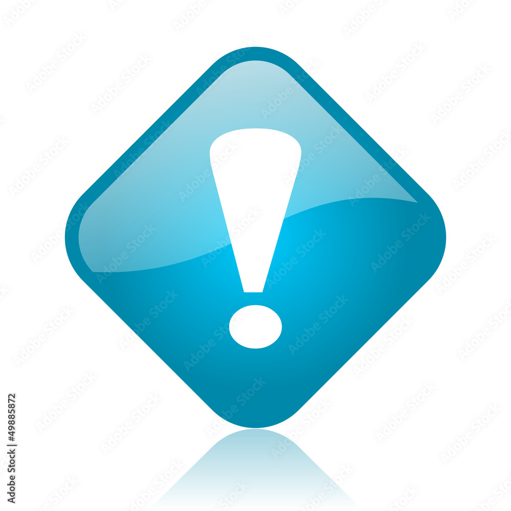 exclamation sign blue square glossy web icon exclamation sign blue square glossy web icon