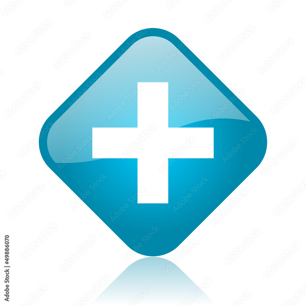 Obraz premium emergency blue square glossy web icon