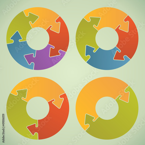 Сircle infographic chart with puzzle like arrow locks