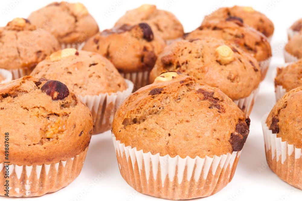 Sweet muffins on white Sweet muffins on white