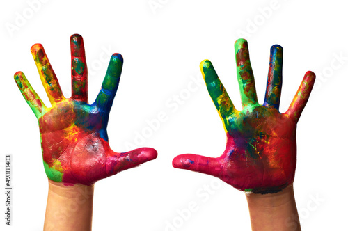  color painted child hand