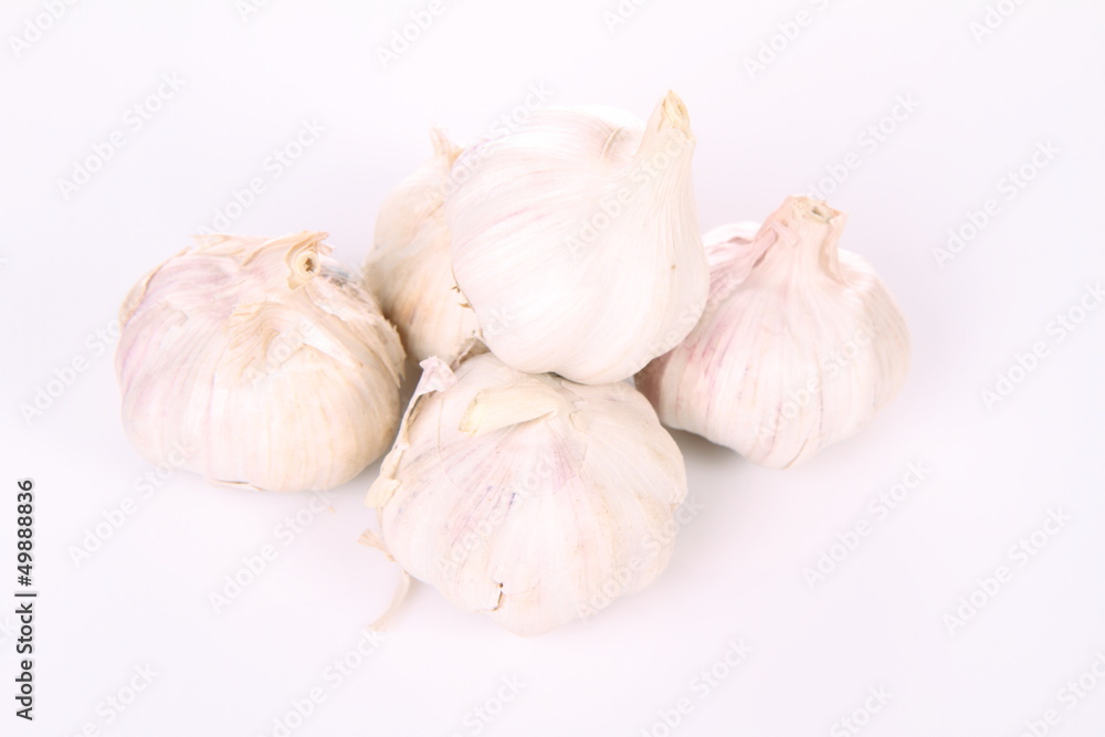 Bunch of garlic on a white background Bunch of garlic on a white background