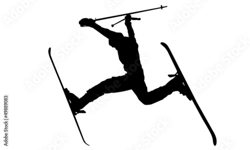 Action skier silhouette