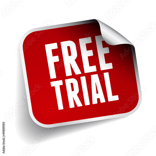 100% free and free trial label vector