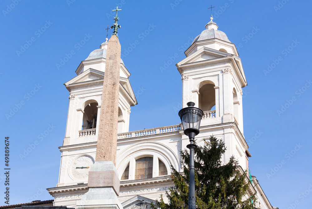 Fototapeta premium Trinita dei Monti church Spanish steps