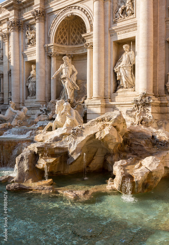Trevi fountain details in Rome Italy