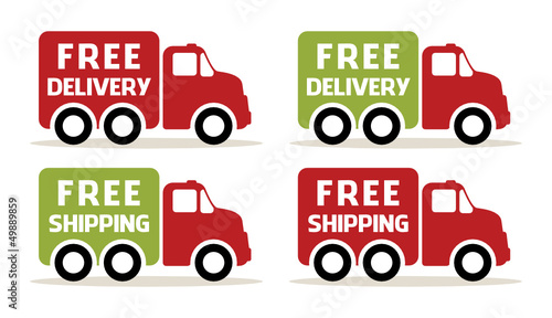 free delivery and shipping truck icons