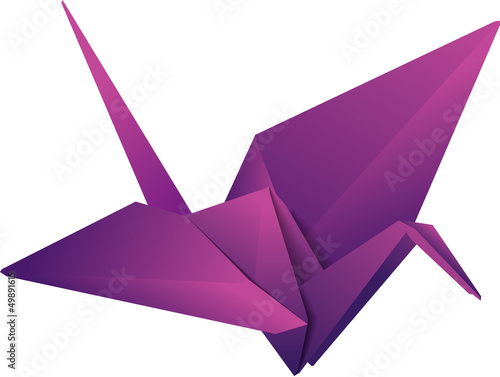 vector origami crane. eps10