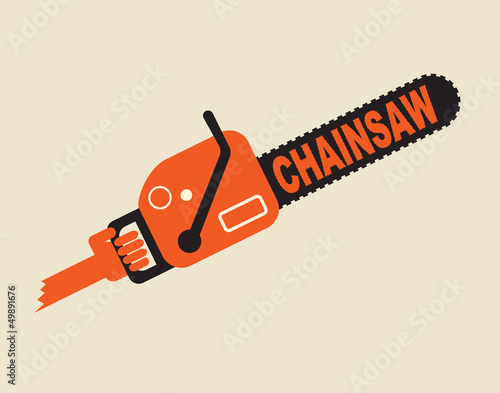 chainsaw in the hand - symbol