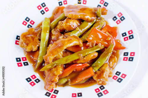 sweet and sour chicken top angle photo