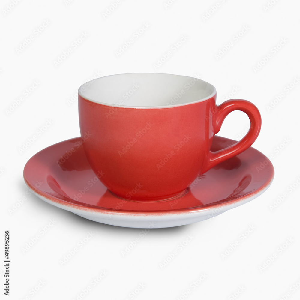 Close-up of a tea cup with a saucer