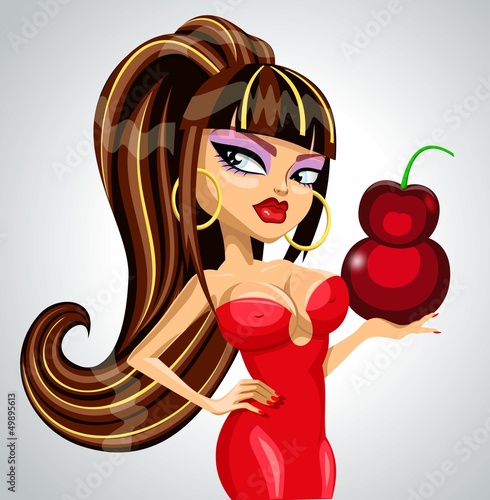 Sexy girl with cherries