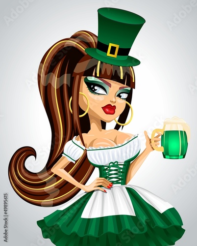 The girl in the green suit