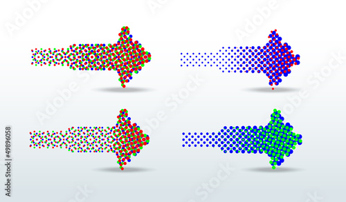rgb dotted arrows vector illustration