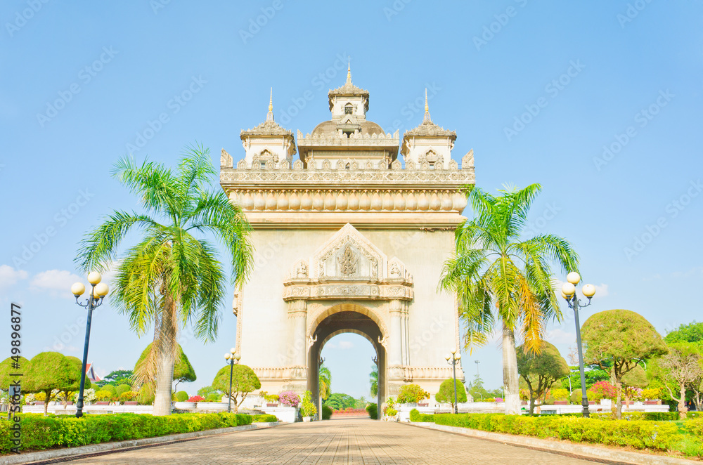 Patuxai monument in Vientiane capital of Laos