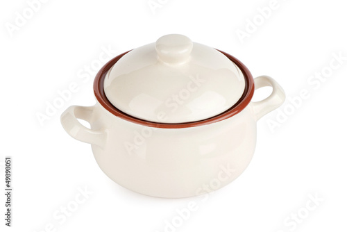 фотографія Ceramic pot clay isolated on white background