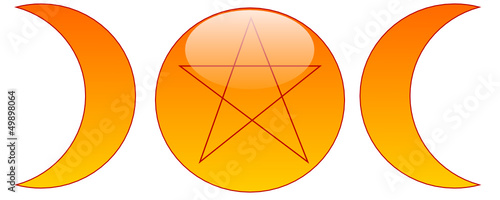 Vector illustration of pagan moon phases