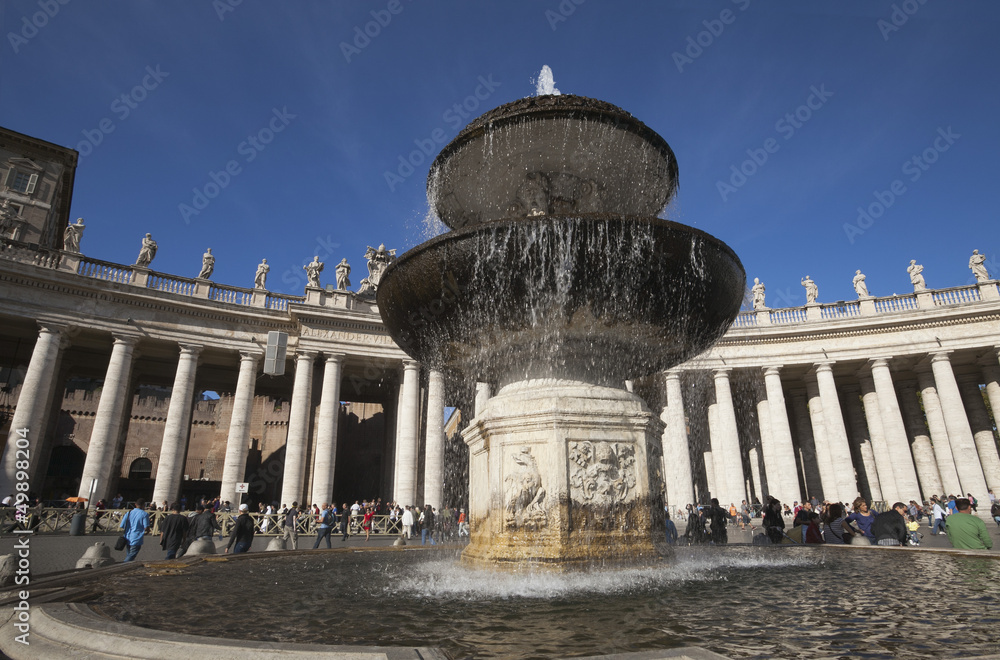 Low angle view of a fountain at St. Peters Square, Vatican City