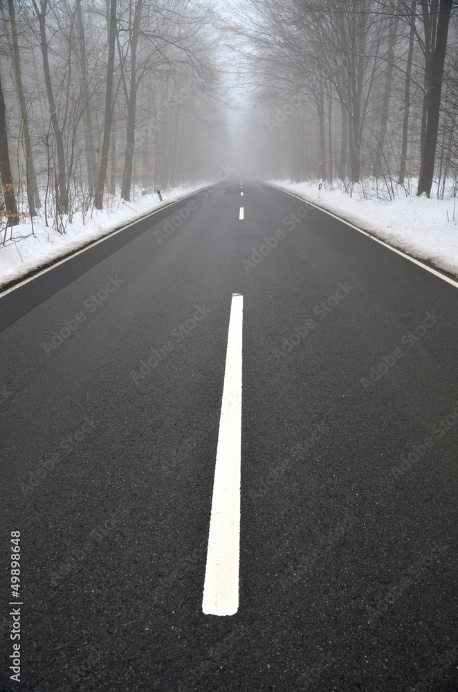 Obraz premium straße im nebel