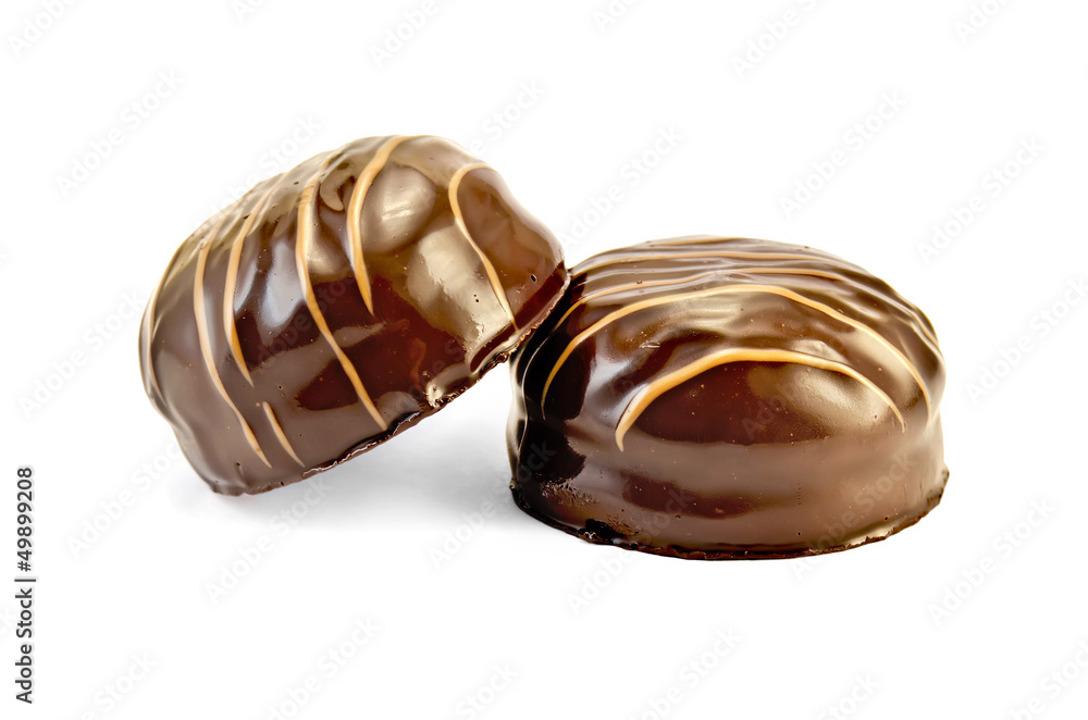 Obraz premium Cake with marshmallow and chocolate