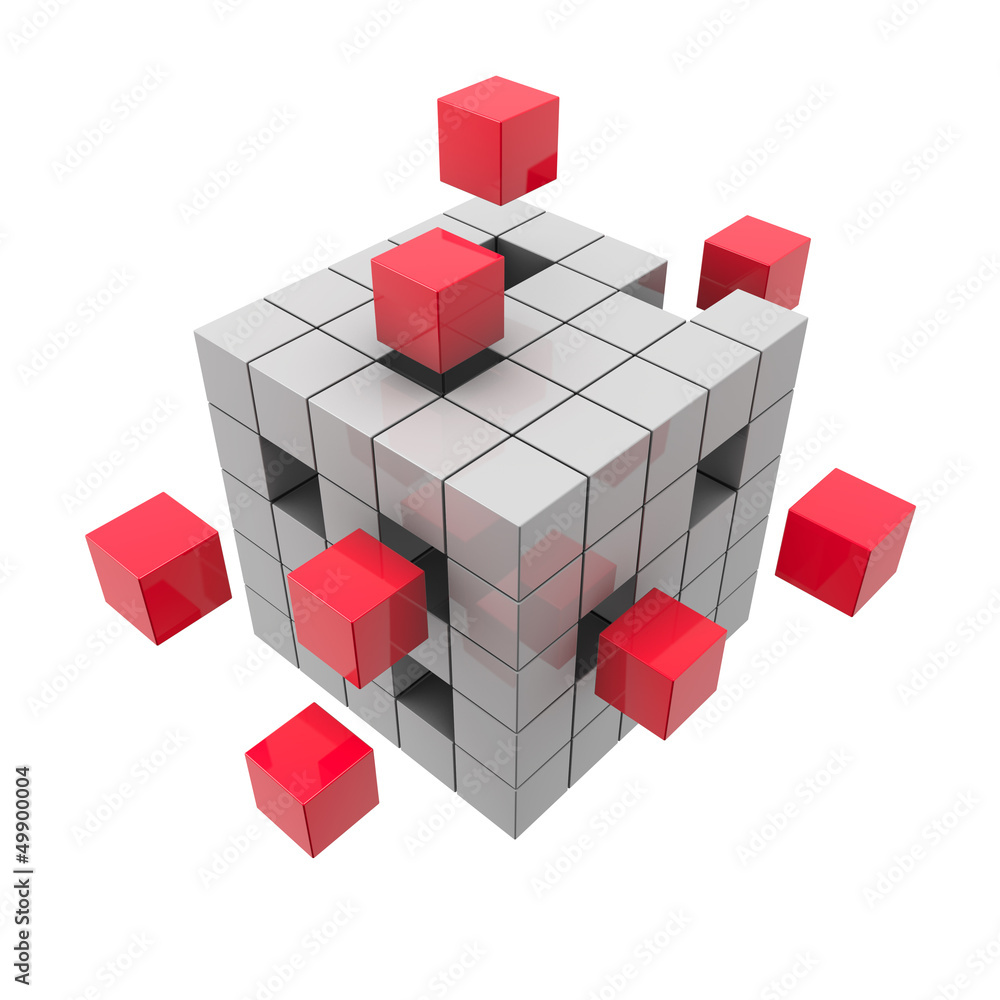 Quader / Block - Struktur: 3D-Grafik / 3D-Illustration
