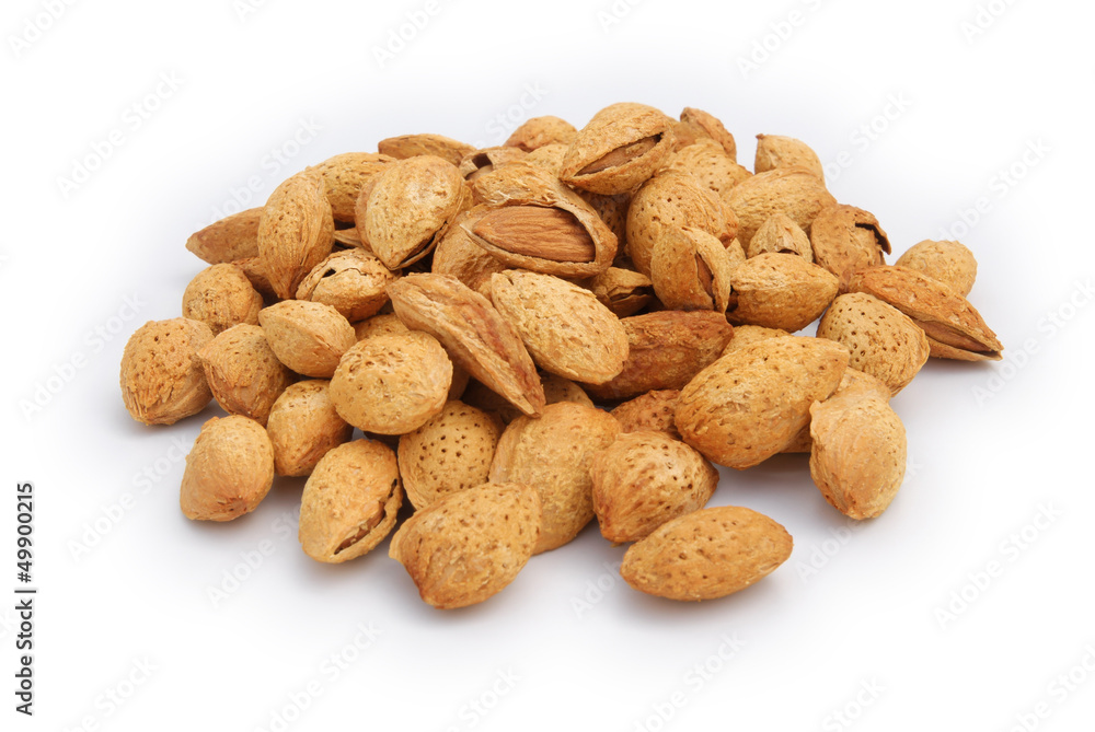 almond nuts on white almond nuts on white